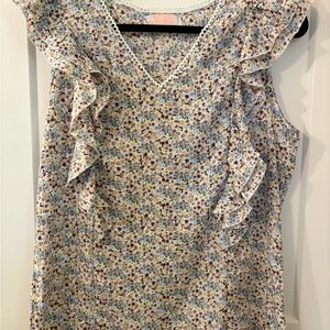 Elegant Floral Sleeveless Blouse